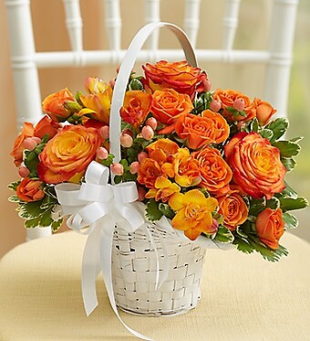 Golden Sunset Flower Girl Arrangement