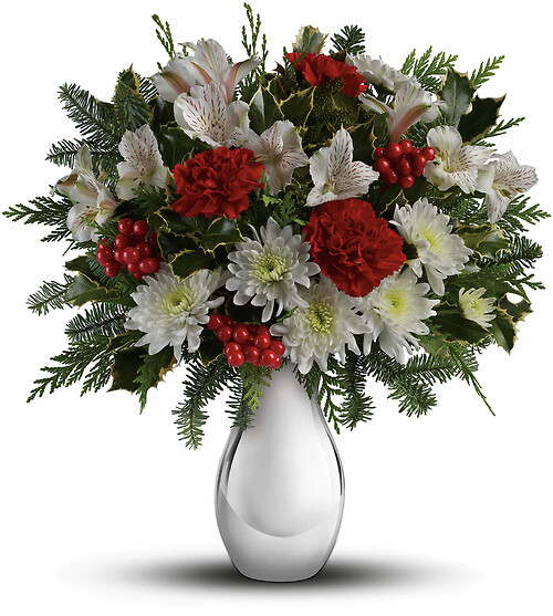 Teleflora&#039;s Silver And Snowflakes Bouquet